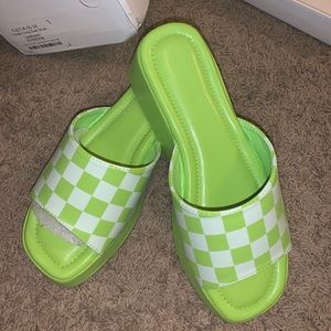 PepperMayo Kimora Mule- Lime checkered